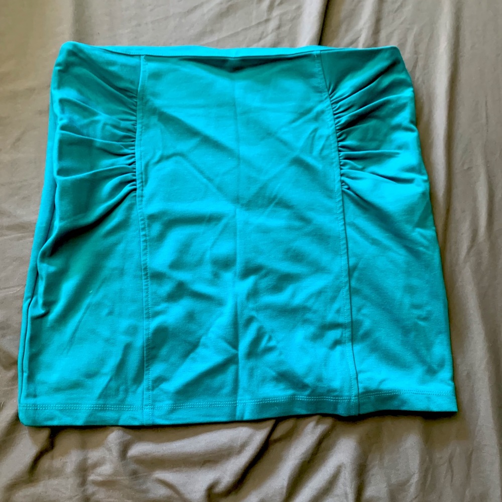 Teal/blue stretch skirt